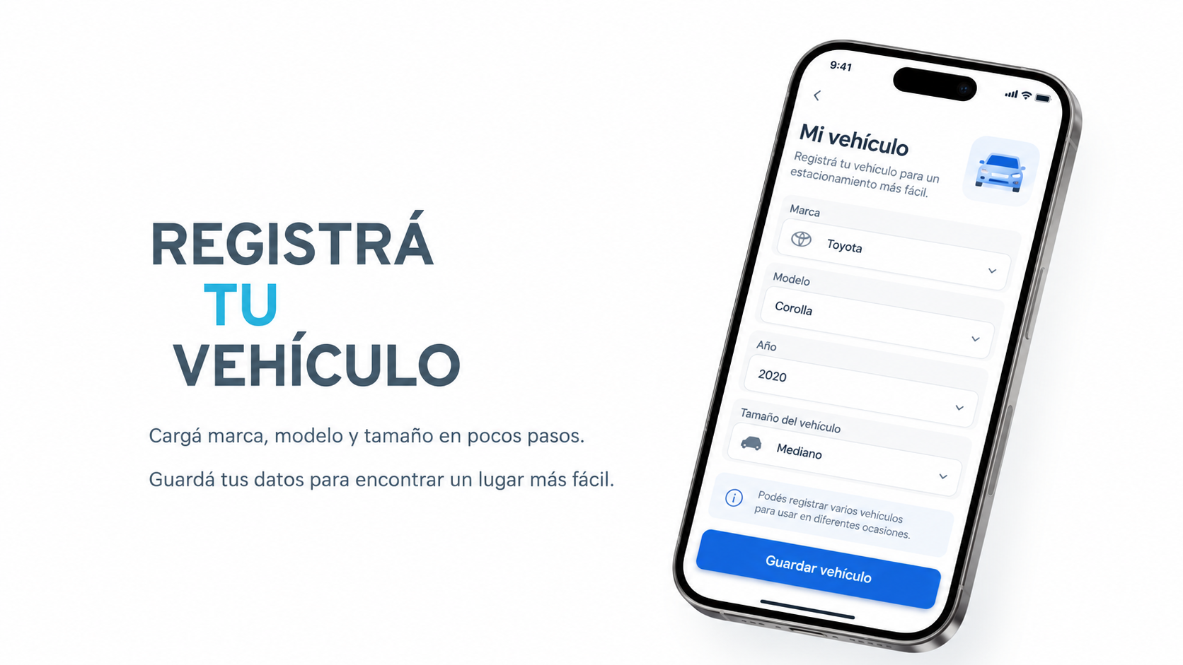 Registrá tu vehículo